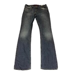 Arizona Jean Co Jeans Womens 9 LONG Juniors Blue Low Rise Bootcut Stretch Denim